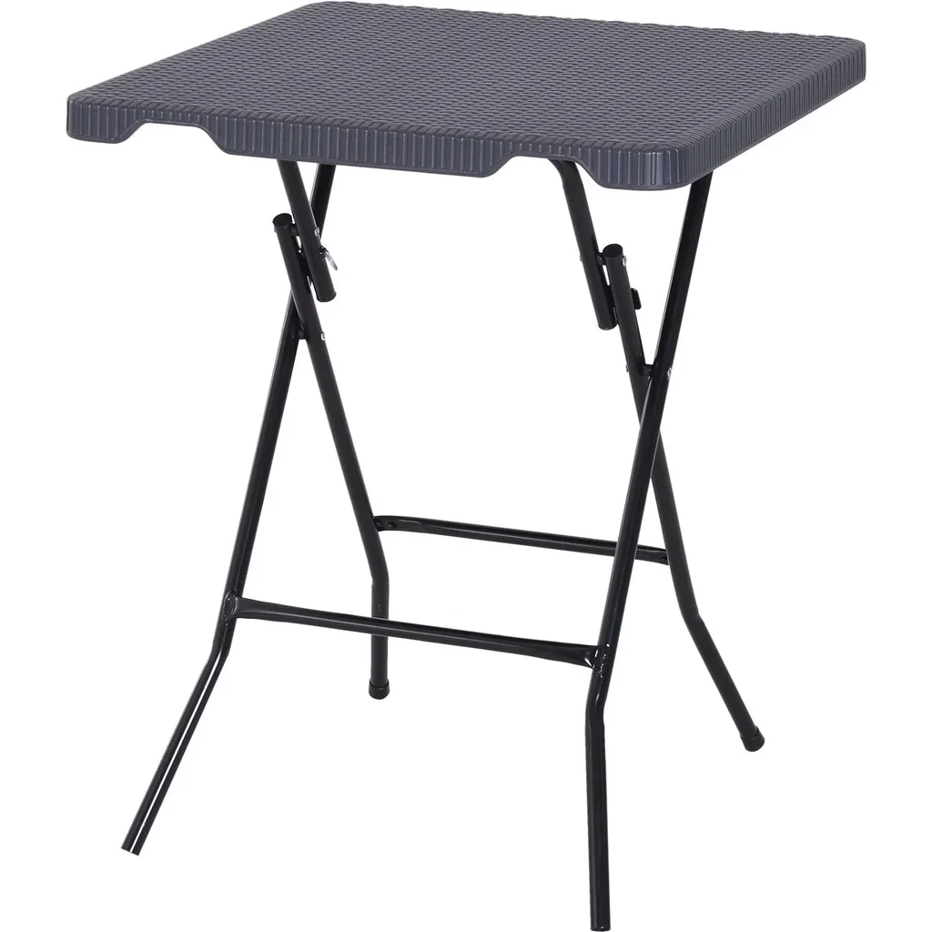 Falttisch Klapptisch Gartentisch klappbar Picknicktisch Campingtisch Kunststoff + Metall Dunkelbraun 60 x 60 x 74 cm