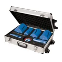 12-teiliger Diamant-Bohrkronensatz Ø 38, 52, 65, 107, 117 und 127 mm.