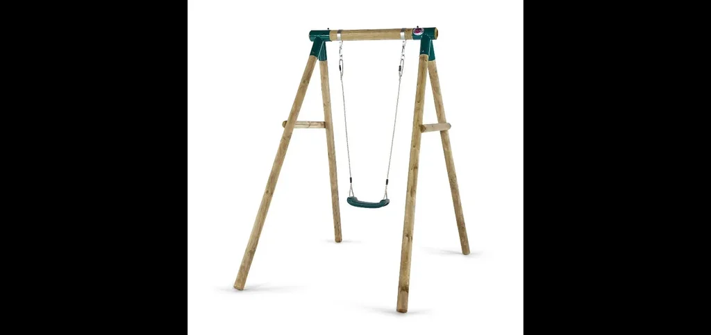 Holz Schaukel Bush-Baby, Outdoor-Einzelschaukel für Kinder aus Holz, Schaukelseile höhenverstellbar, natur