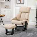 Massagesessel Fernsehsessel Sessel mit Hocker Massage mit Timer-Funktion Beige 76 x 80 x 102 cm