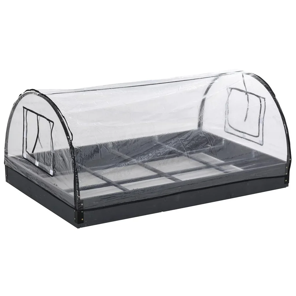 Gewächshaus mit Fenster 12 Gitter Treibhaus Tomatenhaus Frühbeet PVC Stahl Transparent 120 x 79 x 53 cm