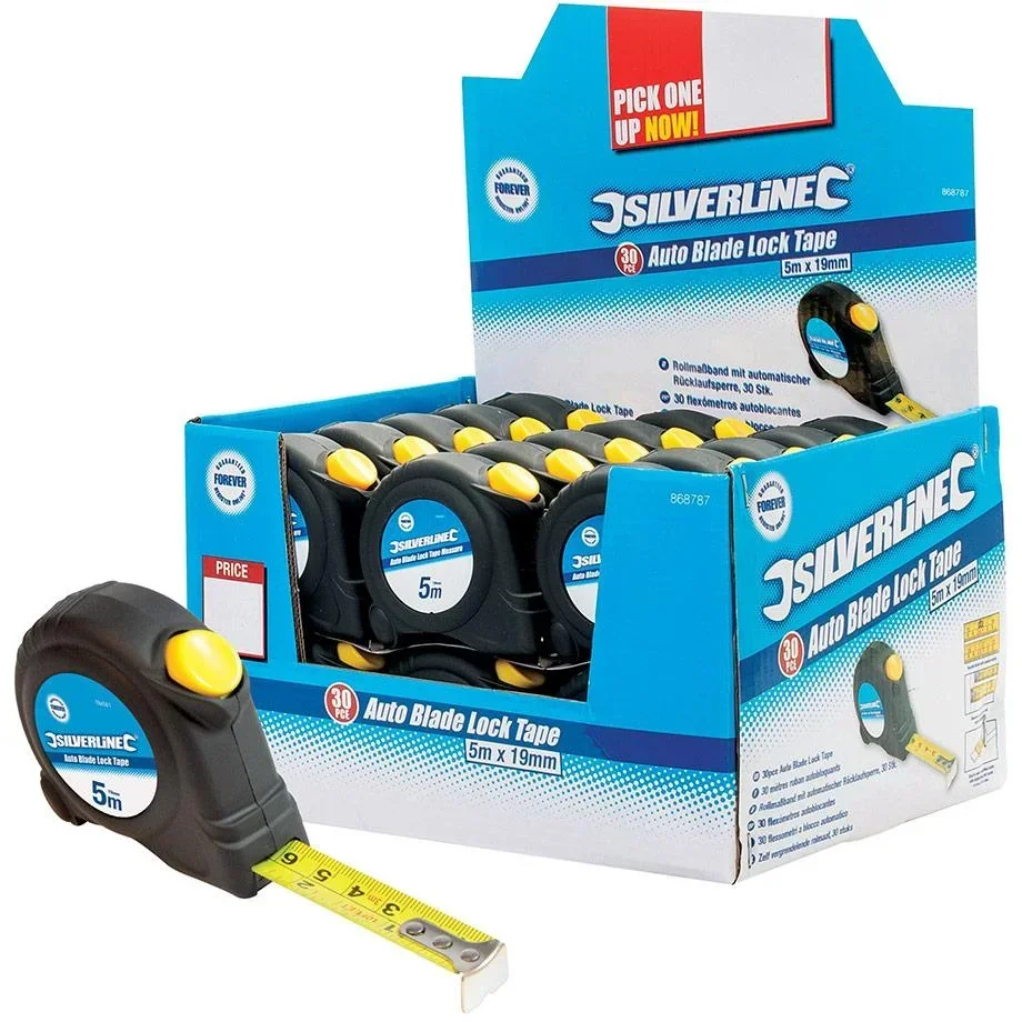 Selbstklemmendes Maßband, Displaykarton 30 Stück, 5 m x 19 mm