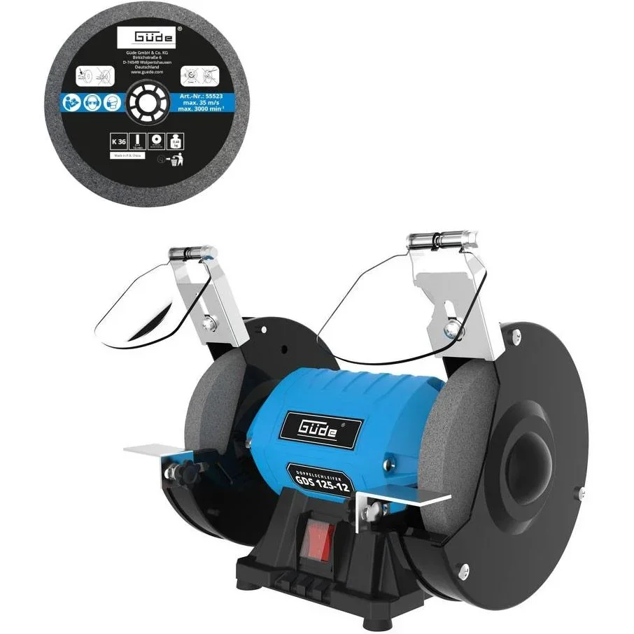 Schleifmaschine Doppelschleifmaschine GDS125-12 mit zusätzlicher Schleifscheibe 125x16x20 mm K36