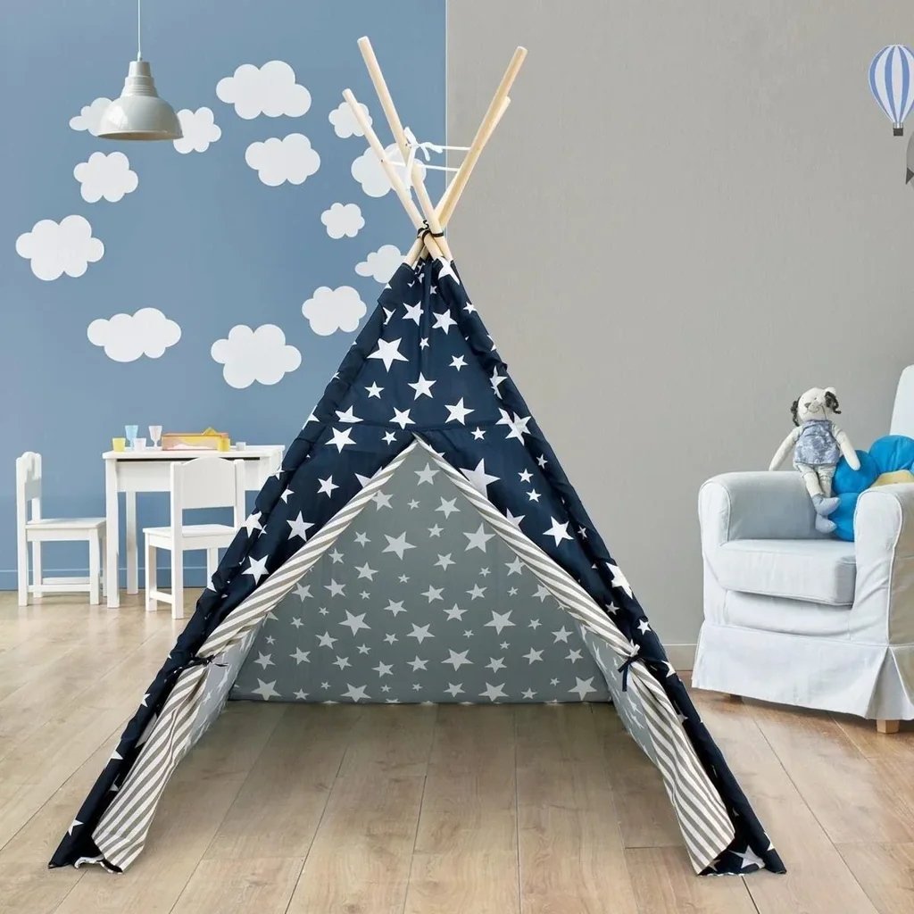 KidCollection Tipitent - 103 x 103 x 160 cm - Blau/Weiß