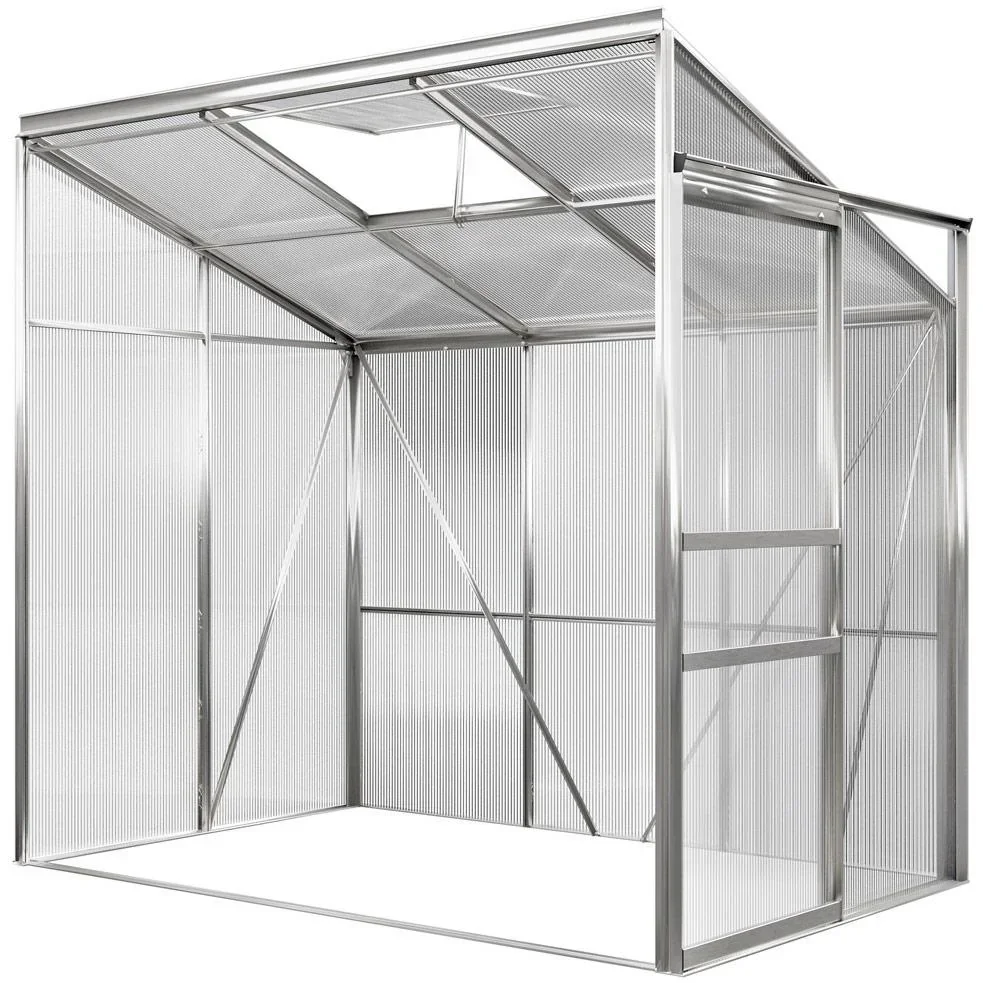 Aluminium-Seitengewächshaus 192x127x202cm mit Fenster