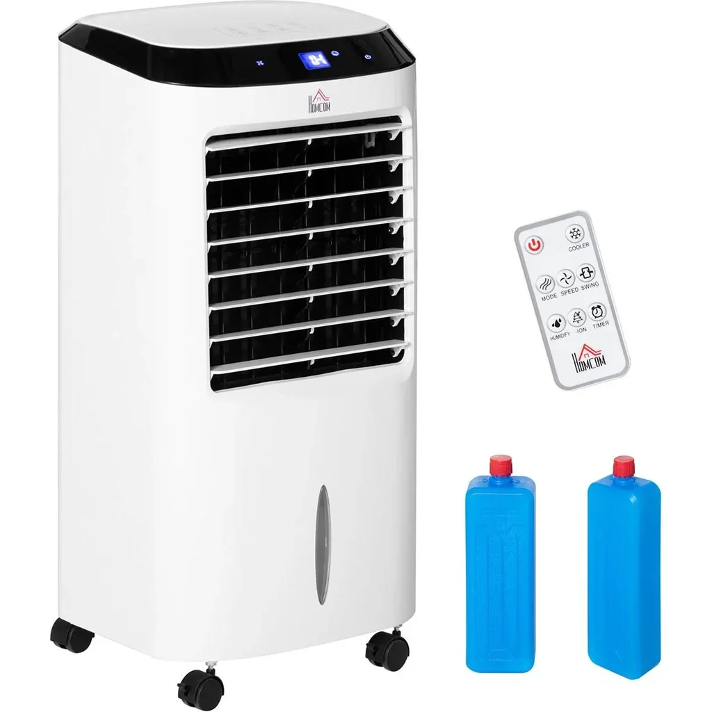 Mobile Klimaanlage mit Luftbefeuchtung Wasserkühlung Klimagerät Luftkühler 8h Timer Fernbedienung Nutzungsraum 20 600W