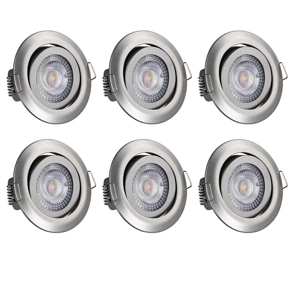 LED-Downlight Krog 6-teiliges Set Nickel
