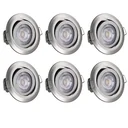 LED-Downlight Krog 6-teiliges Set Nickel