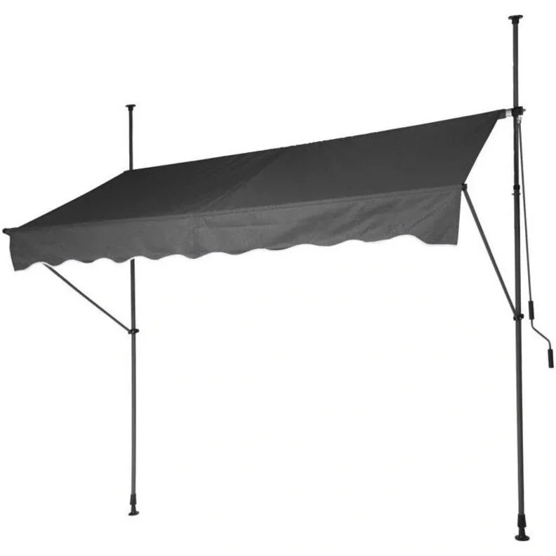 Pro Garten-Sonnenschirm - 250 x 120 cm - Grau