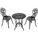 Gartenmöbel 3 tlg. Gartenset Sitzgruppe Tisch Stuhl Metall Bronze