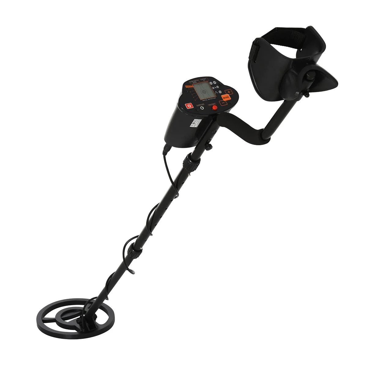 Metalldetektor Metallsuchgerät für Profis und Anfänger wasserdicht Ø22 cm Suchspule Alu ABS Schwarz 23 x 22 x 114-135 cm