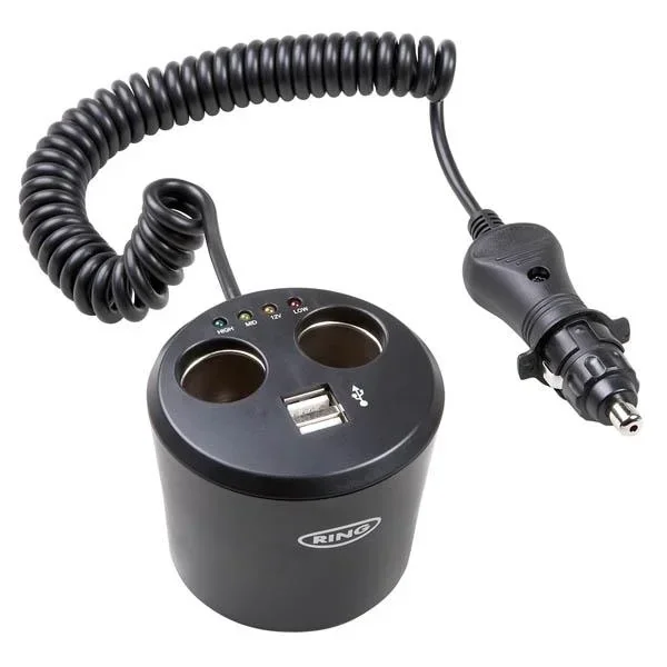 KFZ Multisteckdose mit USB Doppelanschluss, 12 Volt