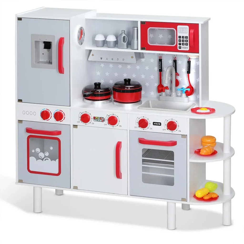 Spielküche Holz inkl. Zubehör 57x29,5x83cm