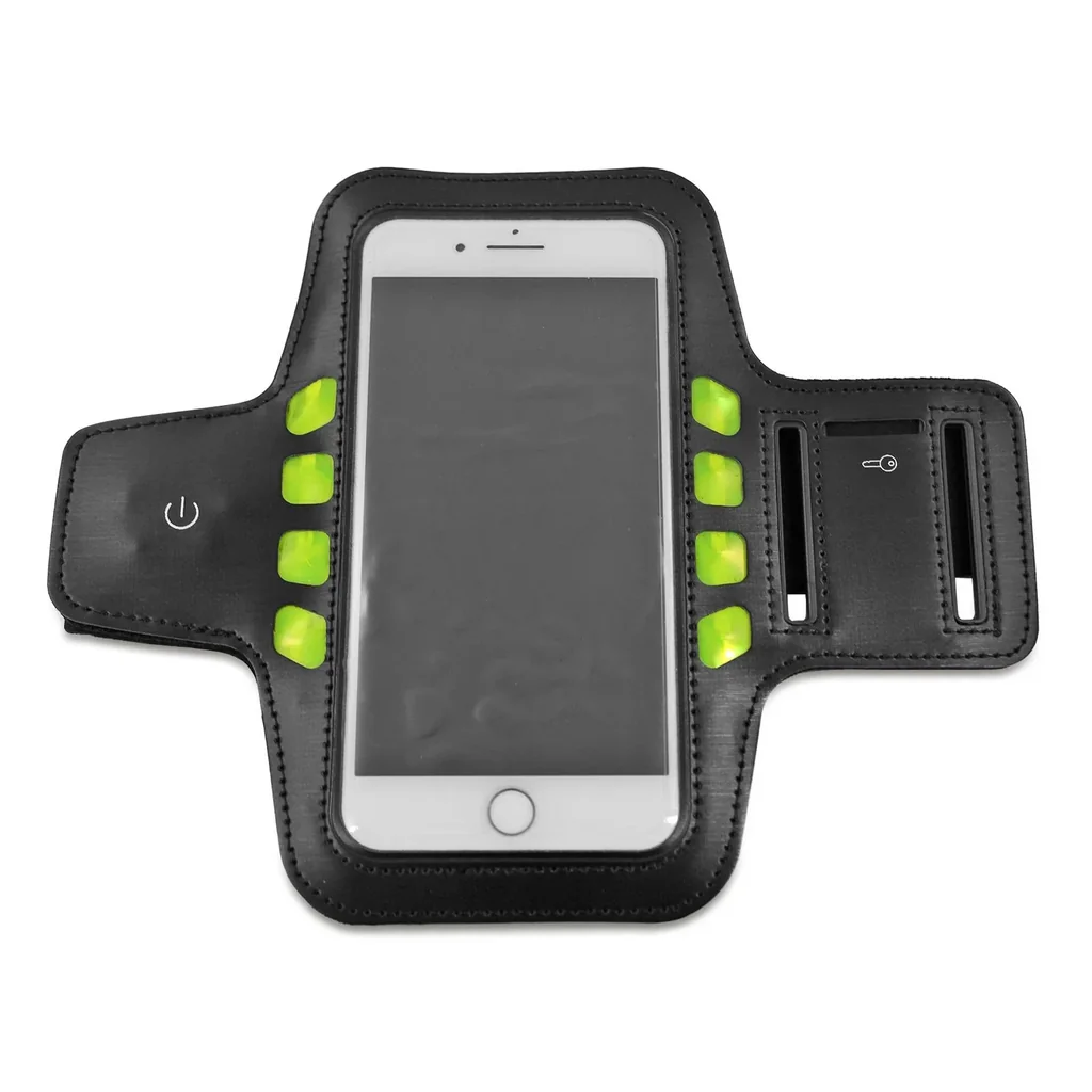 Smartphonetasche für Outdooraktivitäten mit Beleuchtung "Sound & Sport Security"
