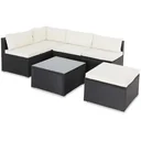 Polyrotan Lounge-Set 16-Sitzer - Schwarz