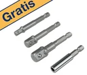 Bohrfuttereinsätze für Steckschlüssel-Set, 4-teilig