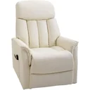 Aufstehsessel Fernsehsessel mit Aufstehhilfe elektrisch Liegefunktion Kunstleder Beige, 80 x 94 x 104 cm
