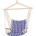 Pro Garden Hängesessel - Hängematte - Schaukelstuhl - für 1 Person - Outdoor - Marineblau/Weiß - 50x45x100cm