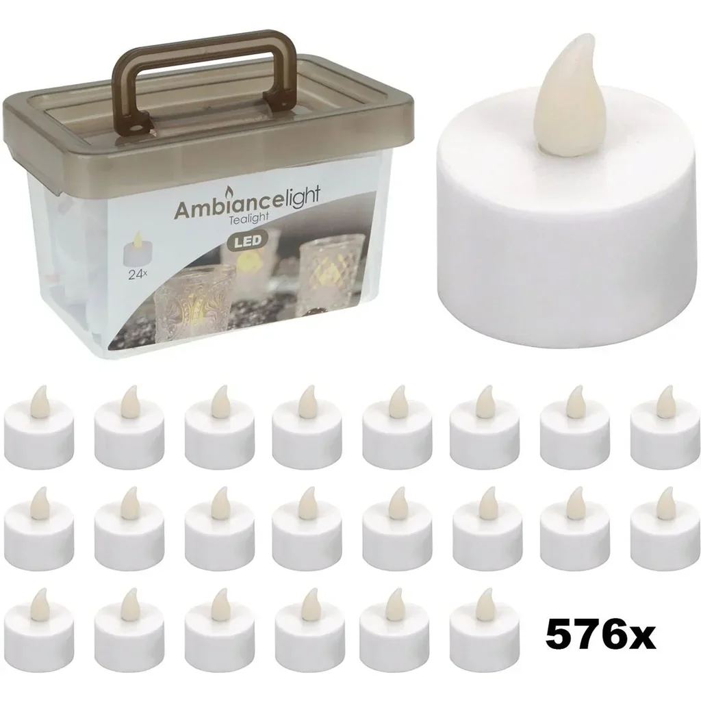 Set Teelichter LED - MEGA XXL SET mit 576 Stück - INKLUSIVE Batterien
