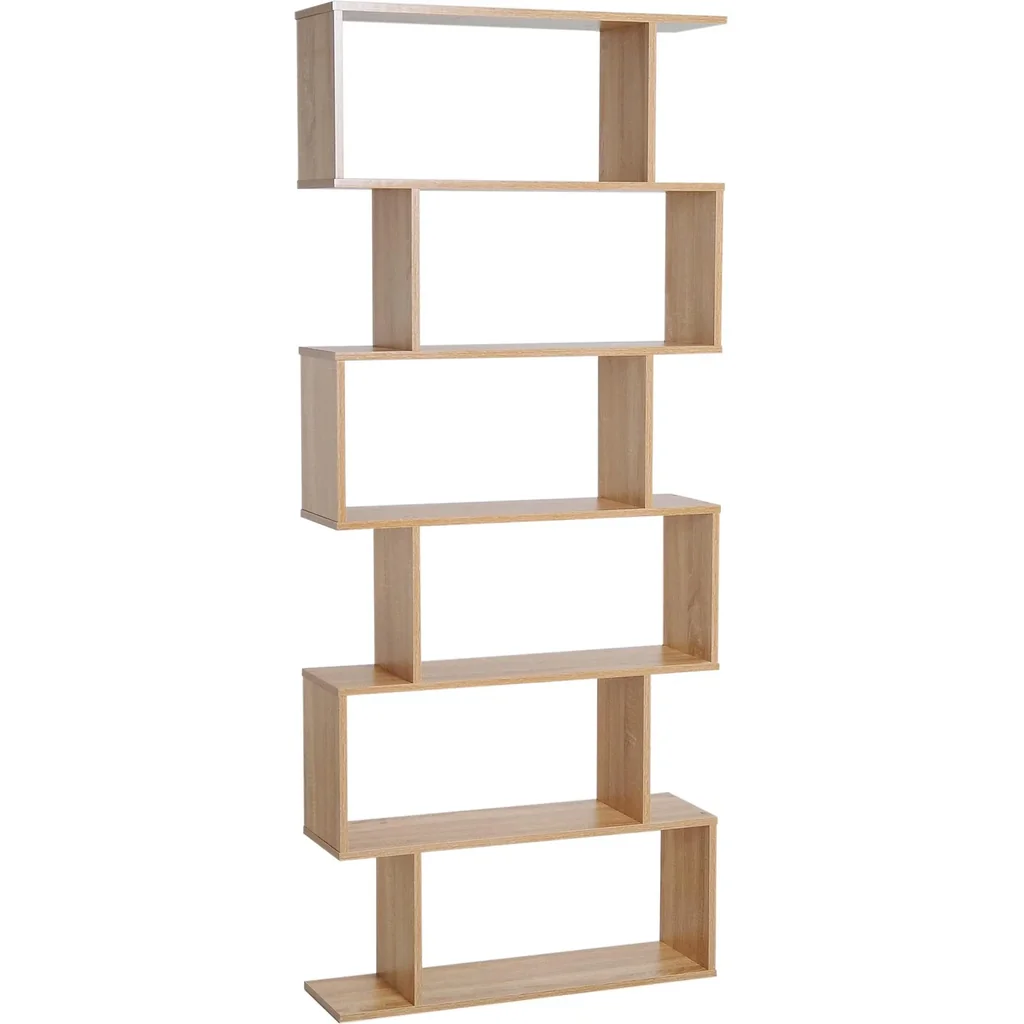 Bücherregal Wandregal Raumteiler mit 6 Fächern Eiche