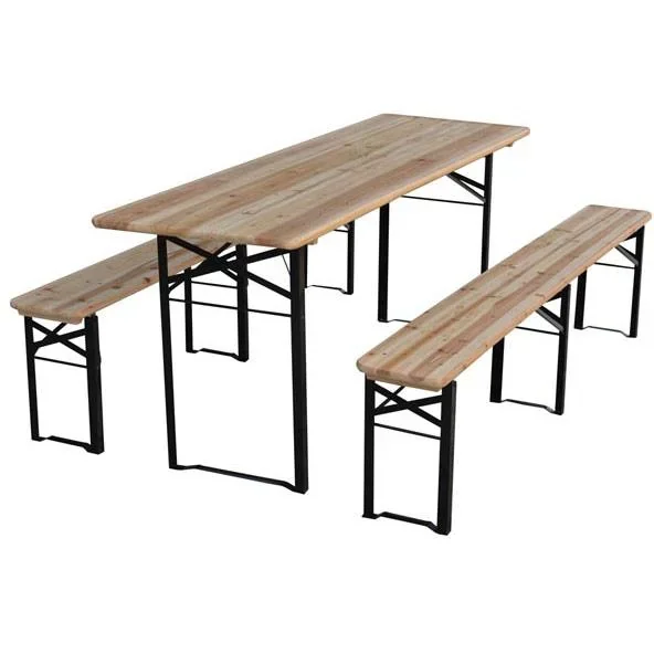 TISCH MIT 2 BANKEN - 220 x 80 x 76 cm