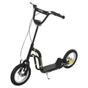 Kinderroller Scooter Tretroller Cityroller Kinder Roller Kickboard mit Luftreifen 12 Zoll Schwarz 120 x 58 x 85-95 cm