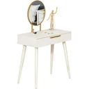Schminktisch Frisiertisch modern Kosmetiktisch mit Spiegel Schublade Schlafzimmer Holz Weiß 80 x 40 x 123 cm