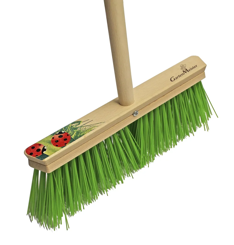 Laubbesen mit 2 teiligem Stiel, 35 cm, extra lange Elaston-Borsten