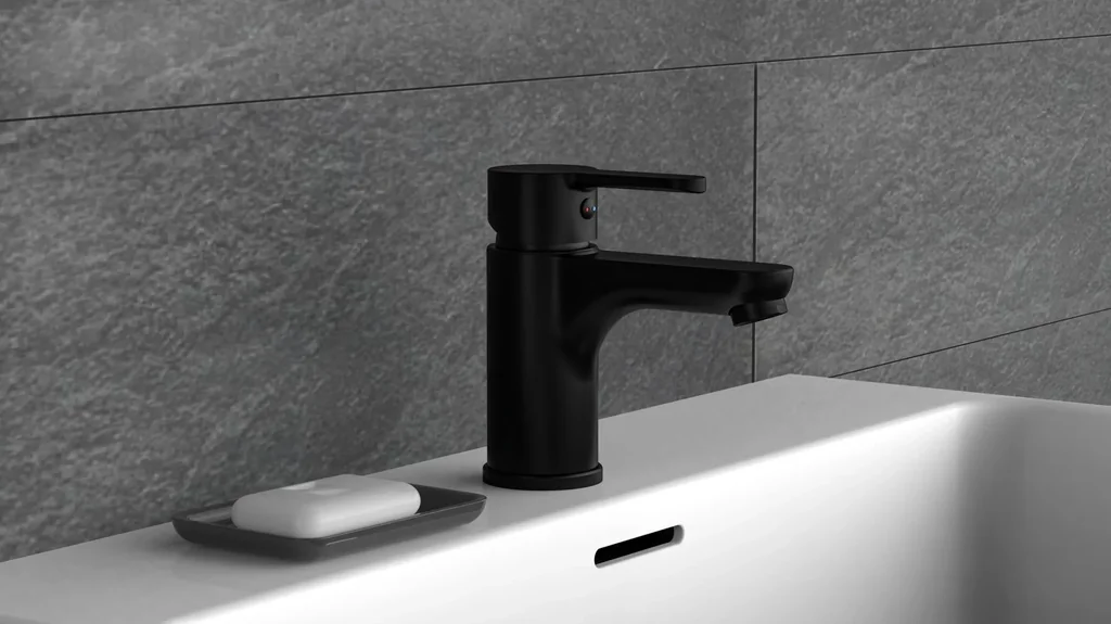 Waschtischarmatur, Schwarz matt