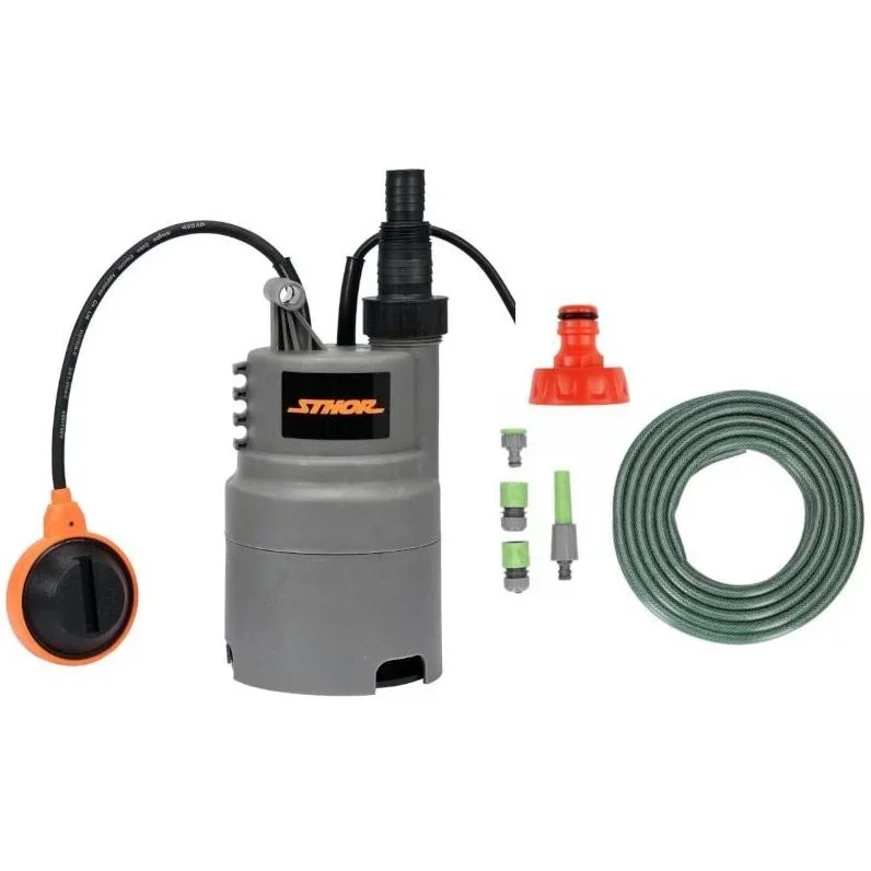 Tauchpumpe - 400W - 6000l/h MIT 15-Meter-Gartenschlauch inklusive Sprinkler und Armaturen UND YATO 1" Wasserhahn