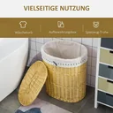 Wäschekorb aus Weide Weidenrute Wäschebox Wäschesammler geflochten mit Deckel Natur 100L 51 x 38 x 57 cm
