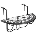 Mosaik-Balkontisch, schwarz und weiß