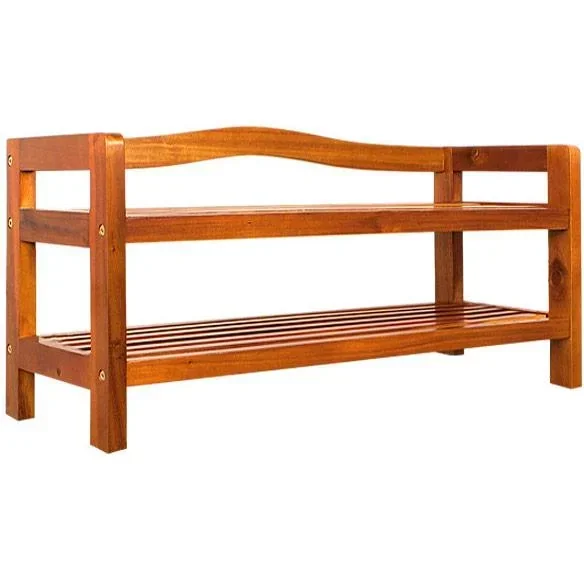 Akazienholz Schuhregal 2 Ebenen