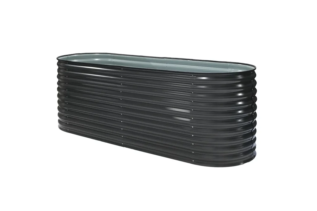 Metall Hochbeet Oval anthr. 240 x 80 x 82 cm