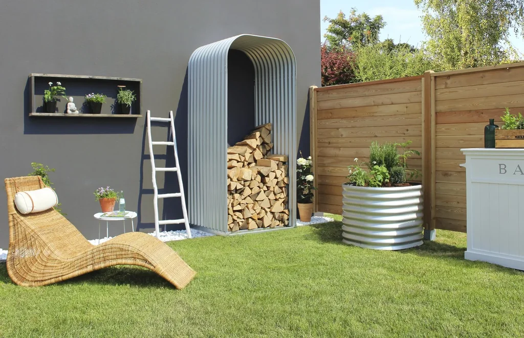 Kaminholzregal Lignum 858, hoch, granit