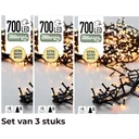 3x Weihnachtsbaum Lichter 14 Meter Warm Weiß - 700LED für Innen und Außen