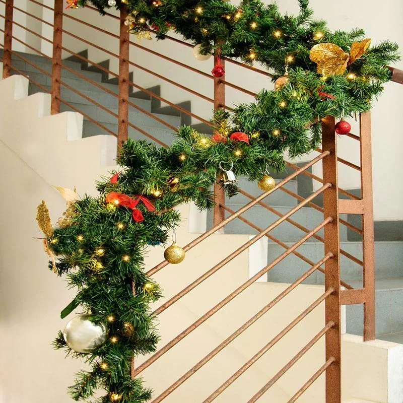 Girlande Weihnachtskranz 5M MIT Lichtern für drinnen/außen