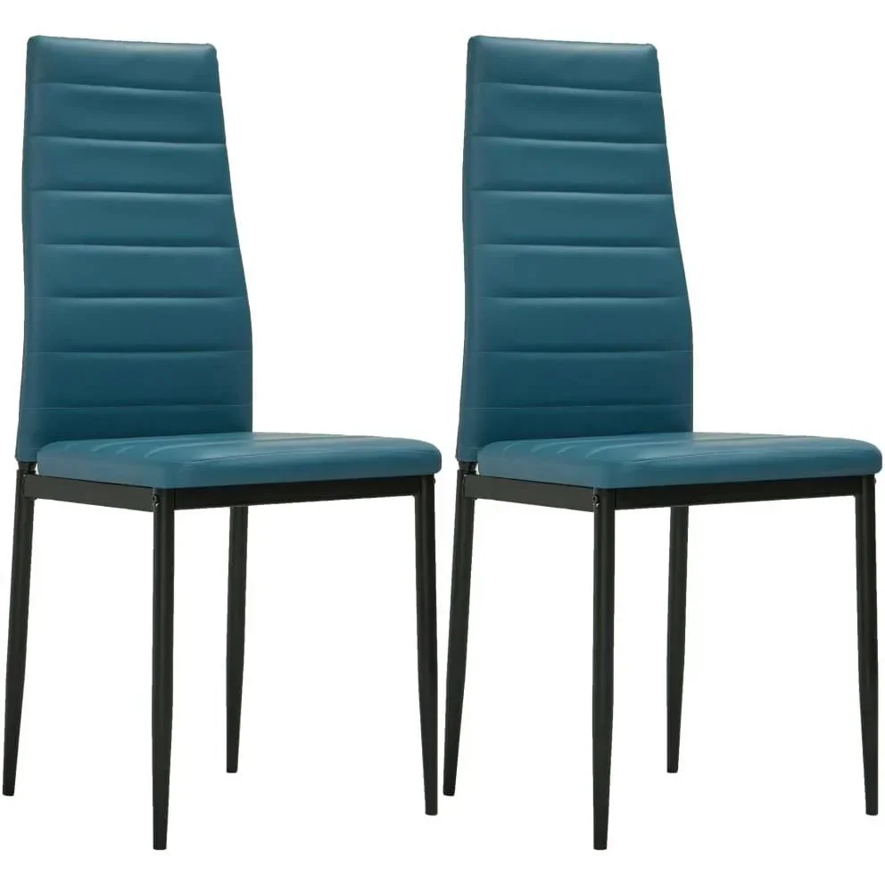 Esszimmerstühle 2-Sitzer Kunstleder ozeanblau