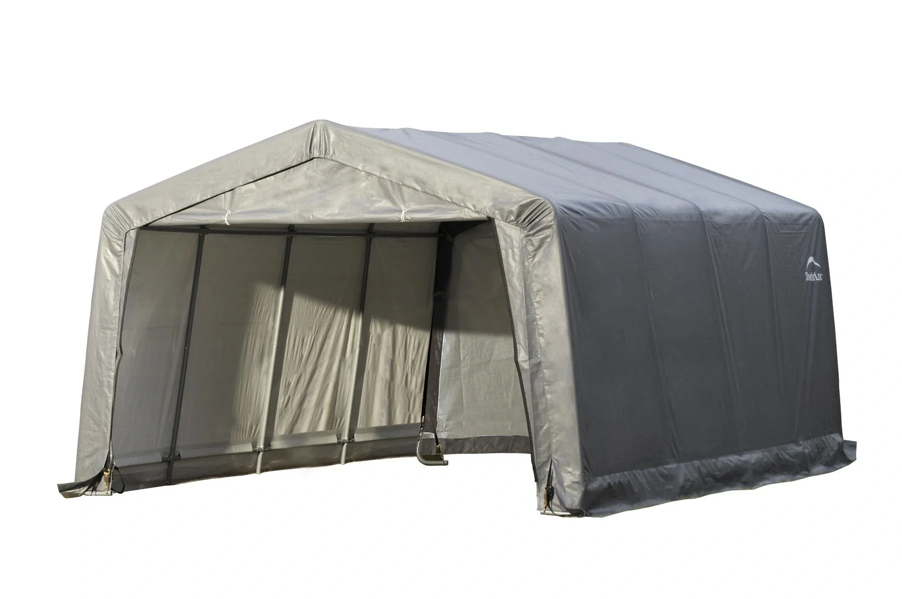 ShelterLogic Foliengarage 18 m², grau, 370×490 cm – Garage-in-a-Box, DuPont-Stahlrahmen, wetterfest