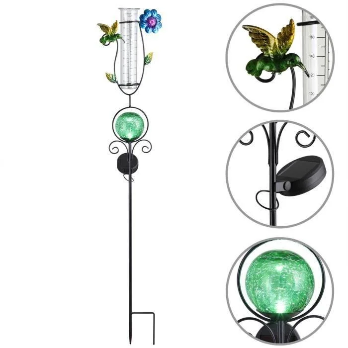 Solarbetriebene Beleuchtung mit Regenmesser grün