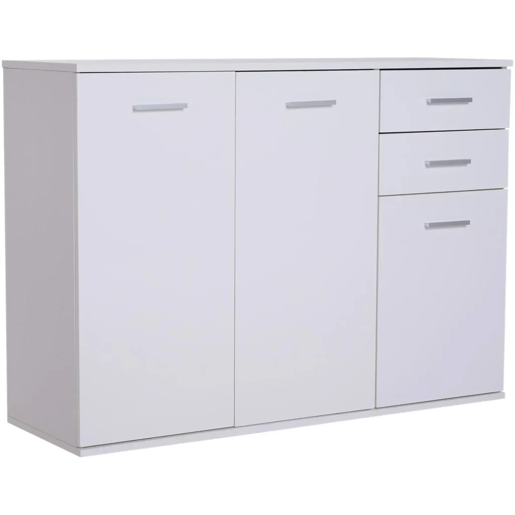 Kommode Standschrank Sideboard Schubladenkommode Beistellschrank verstellbar Fach mit 2 Schubladen 106 x 35 x 76 cm