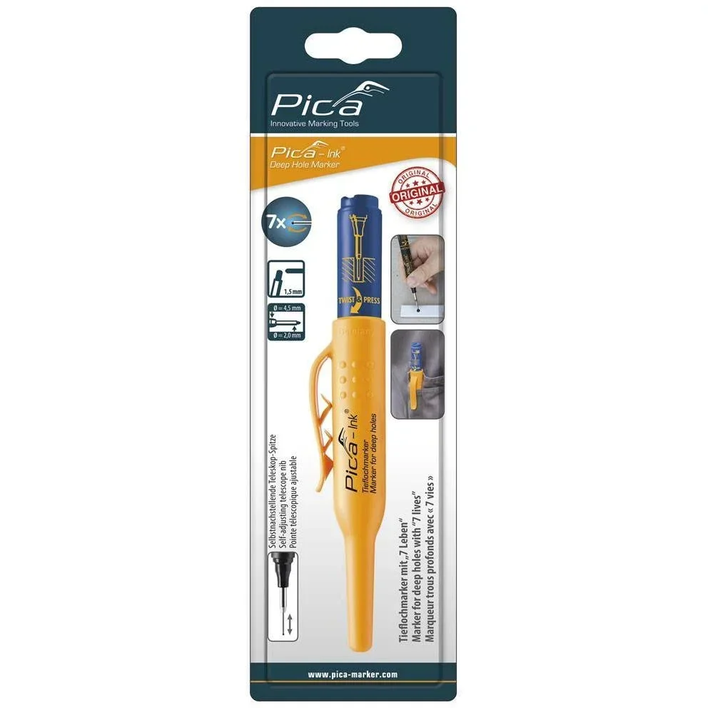 Textmarker blis 150/40 für tiefe Löcher - permanent - blau