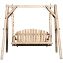 Hollywoodschaukel 2-Sitzer Gartenschaukel Schaukelbank Hängebank Massivholz Natur187 x 137 x 170 cm