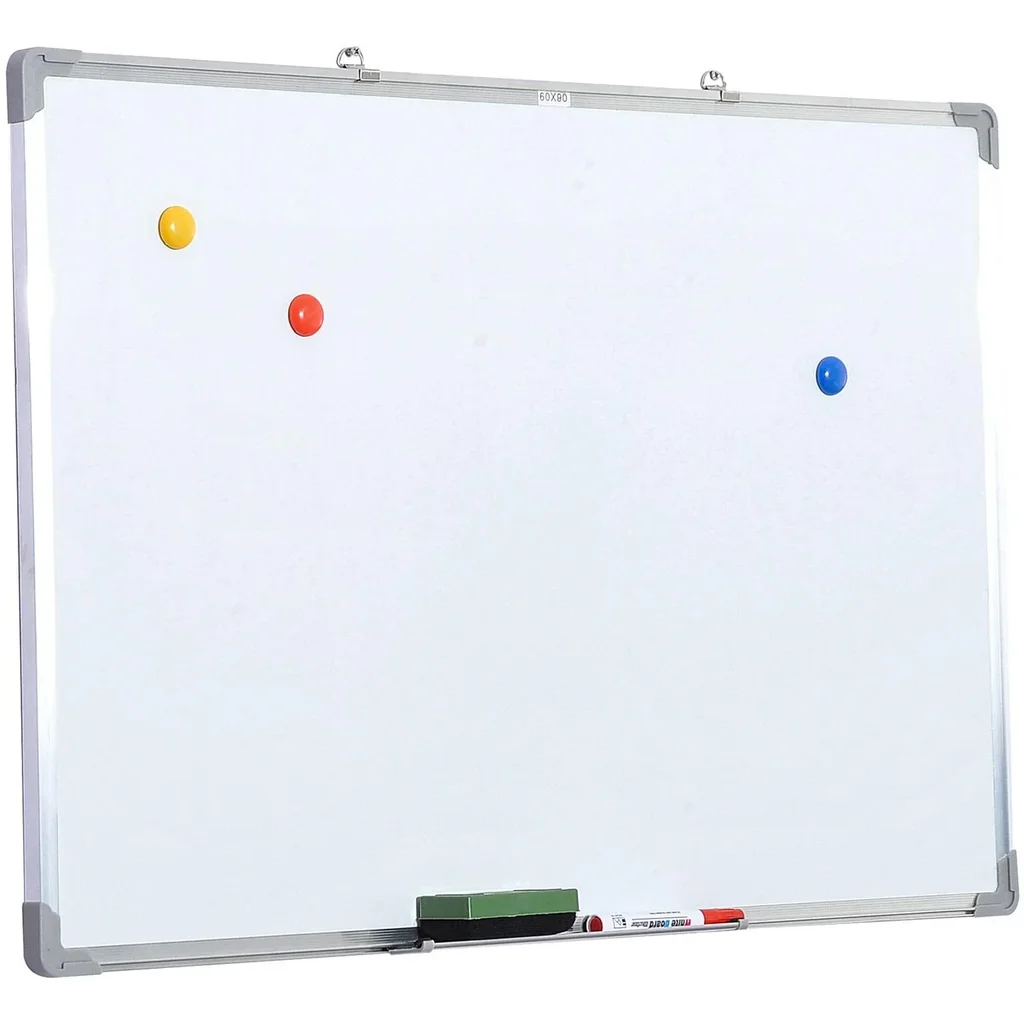 Whiteboard Magnettafel mit Alurahmen mit Zubehör 90x60cm