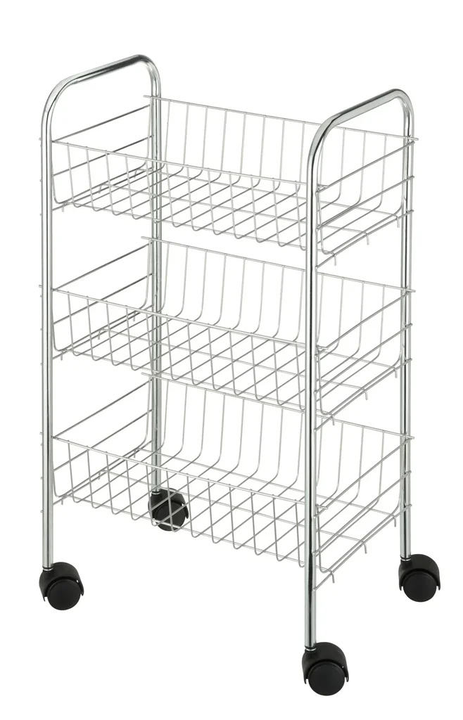 Rollwagen "Florenz", mit 3 Ablagen, Silberfarben