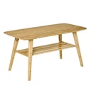 Couchtisch Beistelltisch Bambustisch Tisch Wohnzimmertisch Kaffeetisch mit Regal minimalistisch stabil Bambus Naturholz