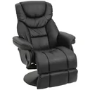 Relaxsessel, Fernsehsessel, Einzelsofa 135 °Neigung, Stahl+PU+Schaumstoff+Kunststoff, Schwarz, 79 x 81 x 107 cm