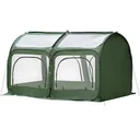 Pop-Up Gewächshaus mit 4 Reißverschlusstüren Treibhaus Tomatenhaus Frühbeet Stahl PVC Transparent 250 x 125 x 135 cm