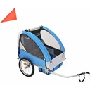 Kinderfahrradanhänger 30 kg grau und blau