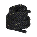 Battle Rope Ø38mm x 9 m Trainingsseil Fitnessseil Schlachtseil für Kraftausdauer & Muskelaufbau Schwarz+Gelb